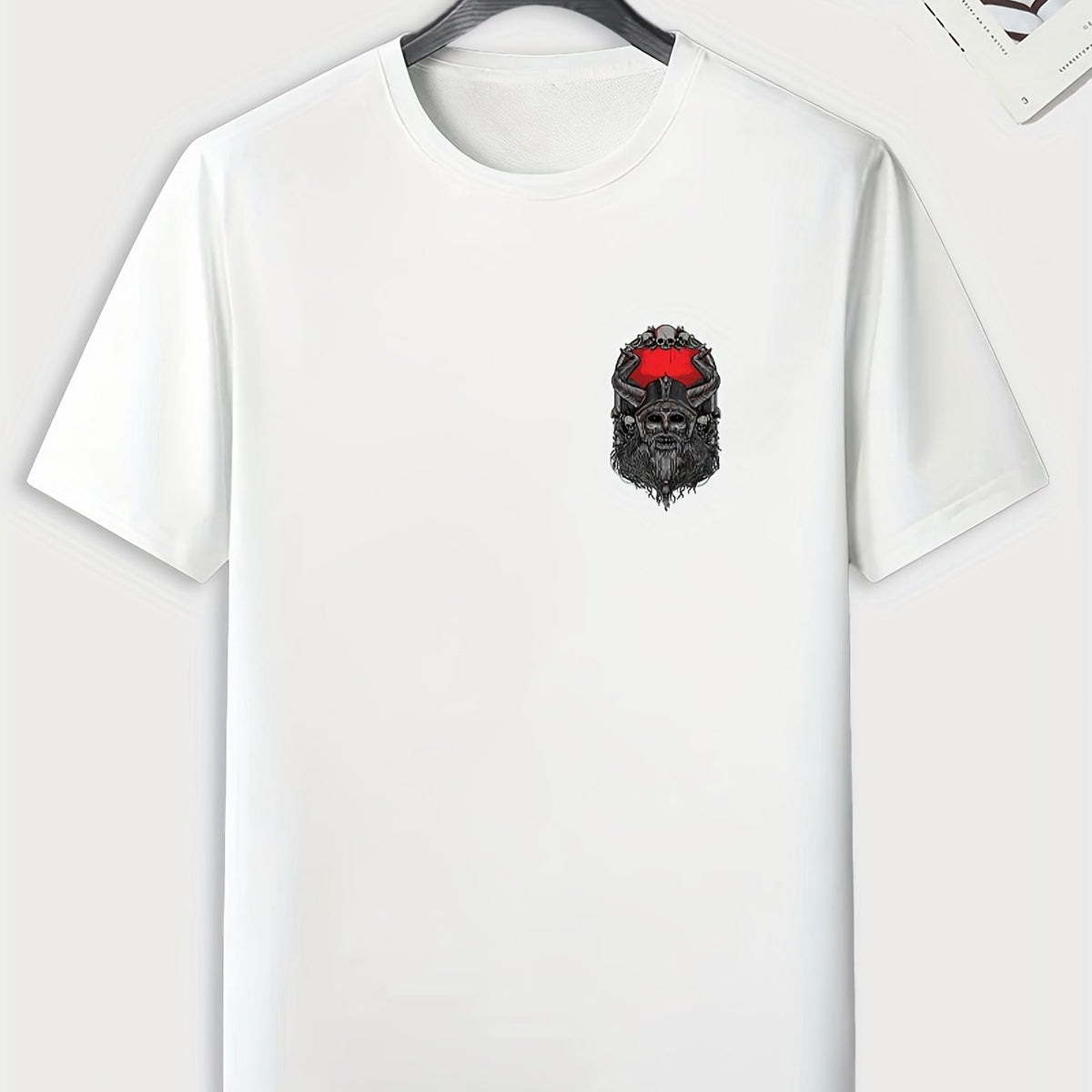 Men's Pattern Print Sports T-shirt, Graphic Tee for Fitness