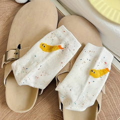 4 Pairs Cartoon Cat Print Comfy Socks Women's Stockings