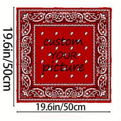 Red Floral Print Polyester Scarf Mature Style Decoration Square Scarf