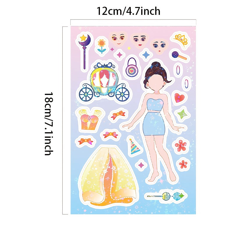 Princess Dress Up & Face Changing Sticker Set - Educational Puzzle