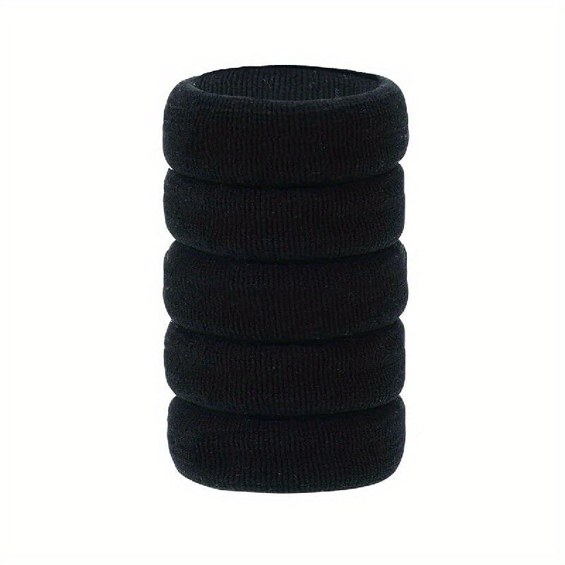 5pcs Soft Thick Seamless Hair Ties Elastic Ponytail Holder No Crease Scrunchie
