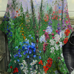  Floral Print Short Sleeve Blouse