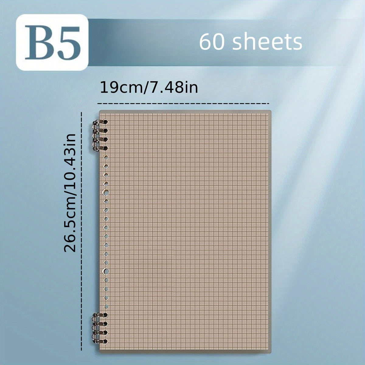 Detachable Spiral Coil High School Student Notebook 60 Sheets