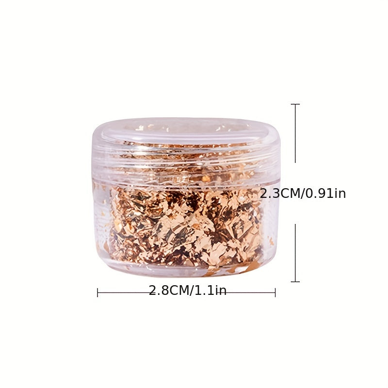 Golden Silvery Nail Foil Flakes 3D Glitter Art Decoration