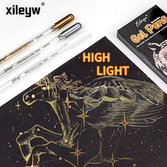 3 Gel Pen Set Silver Nibs 0.8mm & 1mm Drawing Sketching Illustrating