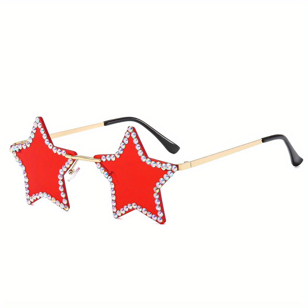 Rhinestone Star Sunglasses Y2K Punk Candy Funny Party Club Decorative Glasses