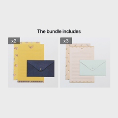 Stationery Paper and Envelopes Set, 6Pcs Paper, 3Pcs Envelopes, Writing Letters