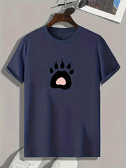 Paw Print Men's Graphic T shirt Comfy Tees For Summer