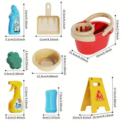 Kids Cleaning Set Toys 13pcs Household Simulation Game Collection