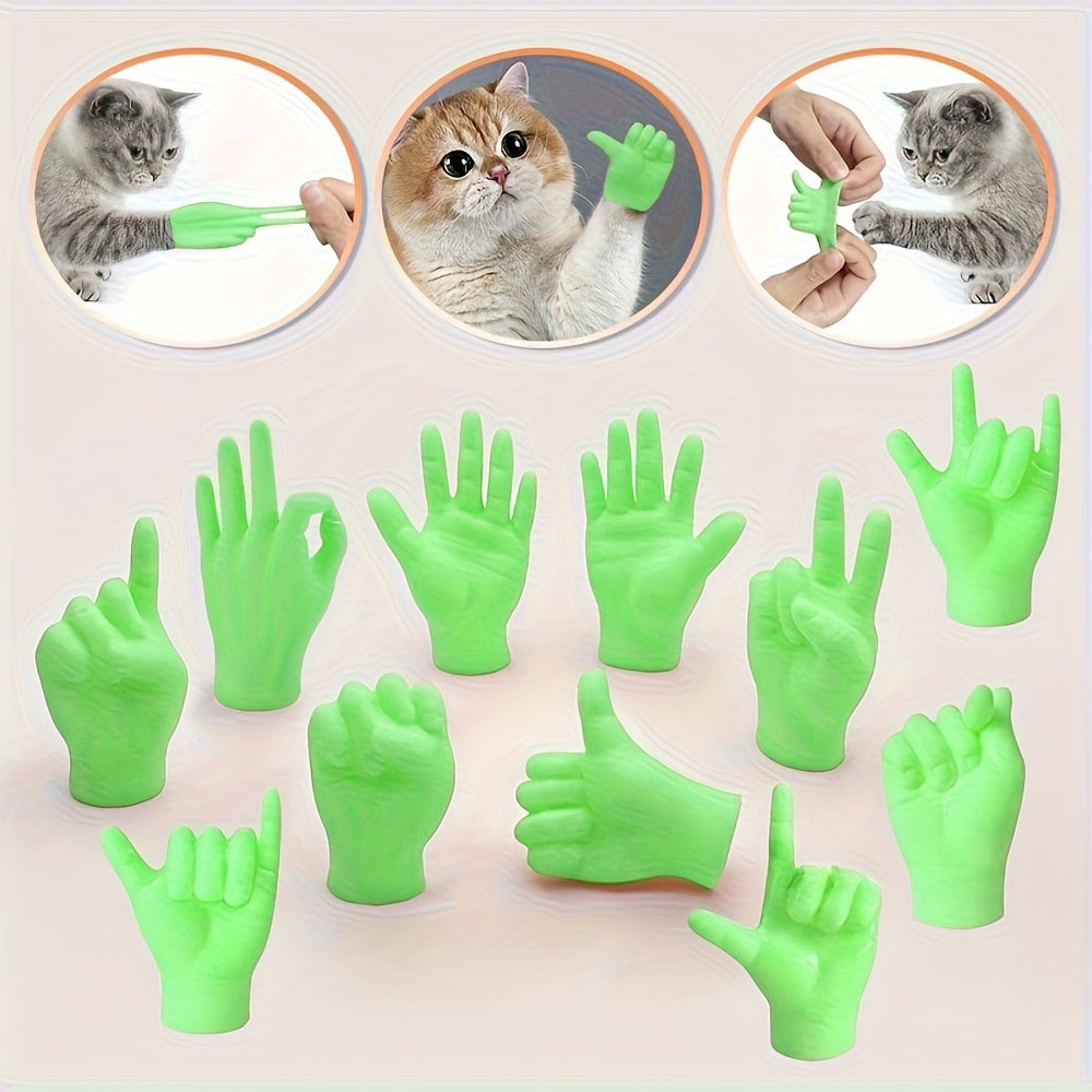 12pcs Mini Finger Hands Fluorescent Puppet Hands for DIY Crafts Pranks
