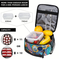 Stitch Insulated Lunch Bag - Portable Lunch Box for School Work Picnics Travel