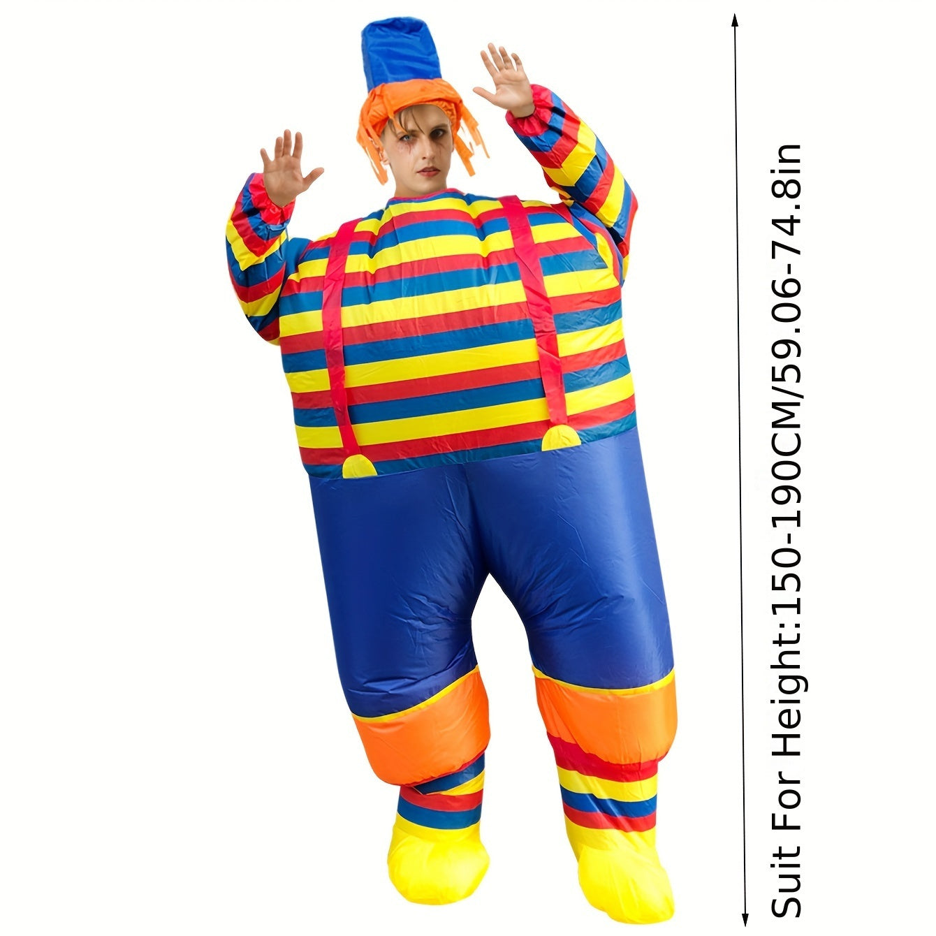Striped Clown Inflatable Costume Funny Stage Performance Halloween Easter Party