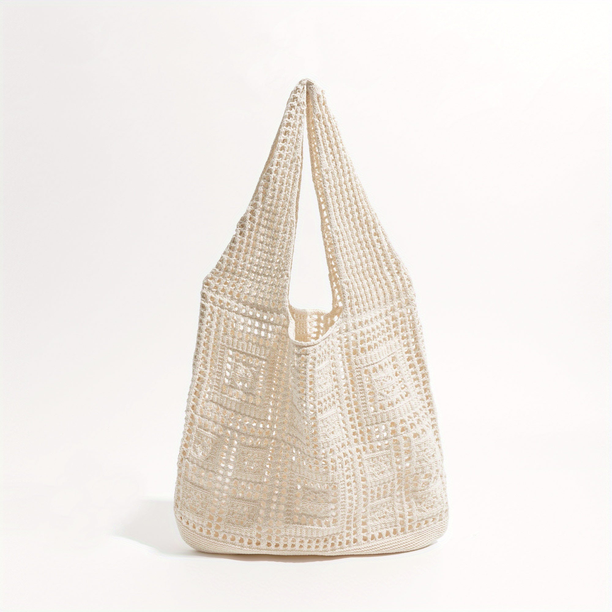 Crochet Tote Bag Shoulder Beach Shopping Reusable Large