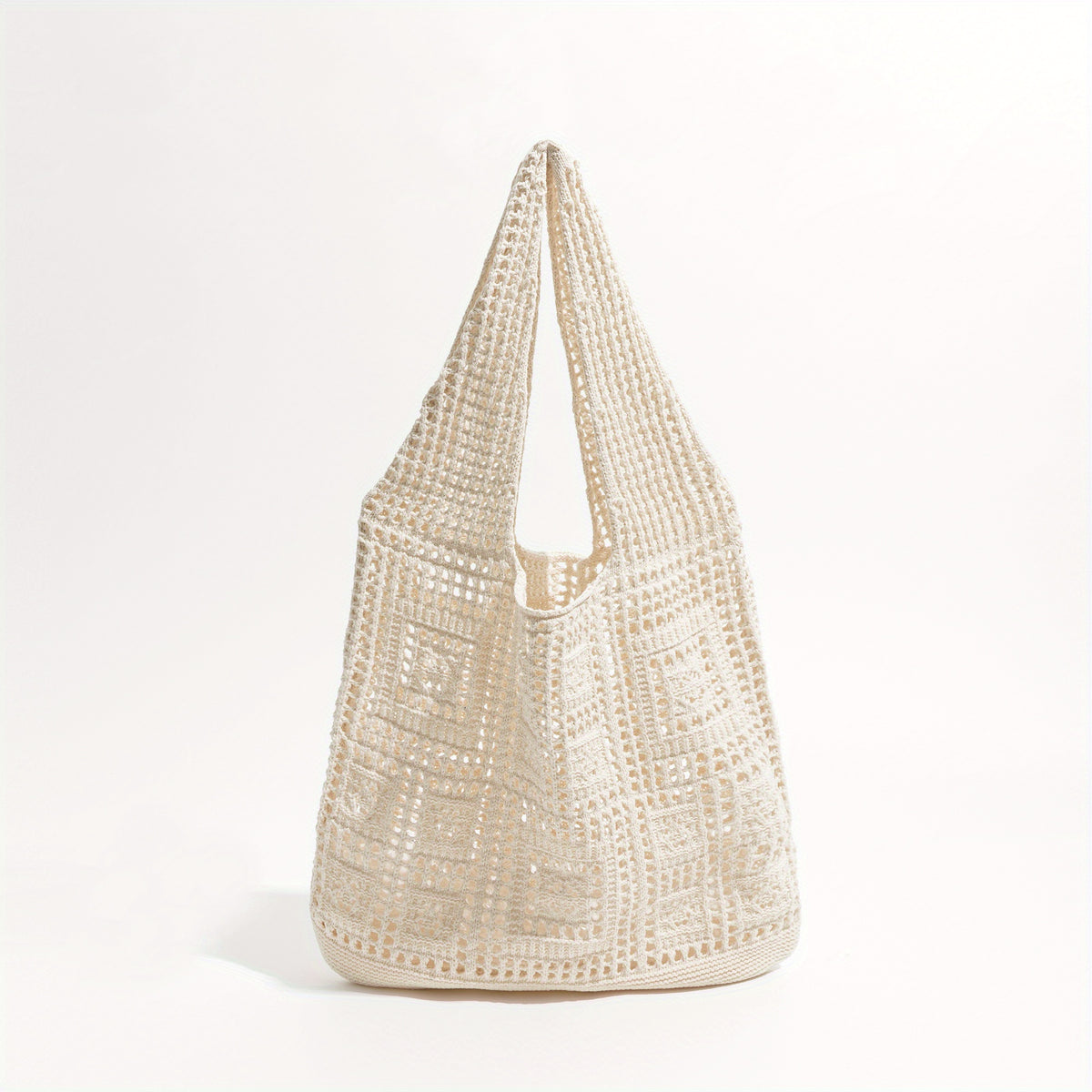 Crochet Tote Bag Shoulder Beach Shopping Reusable Large