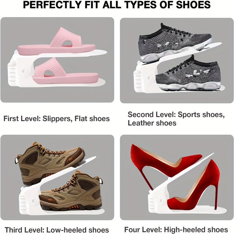Adjustable Shoe Slot Organizer Double Layer Shoe Rack Space Saving Shoe Holder