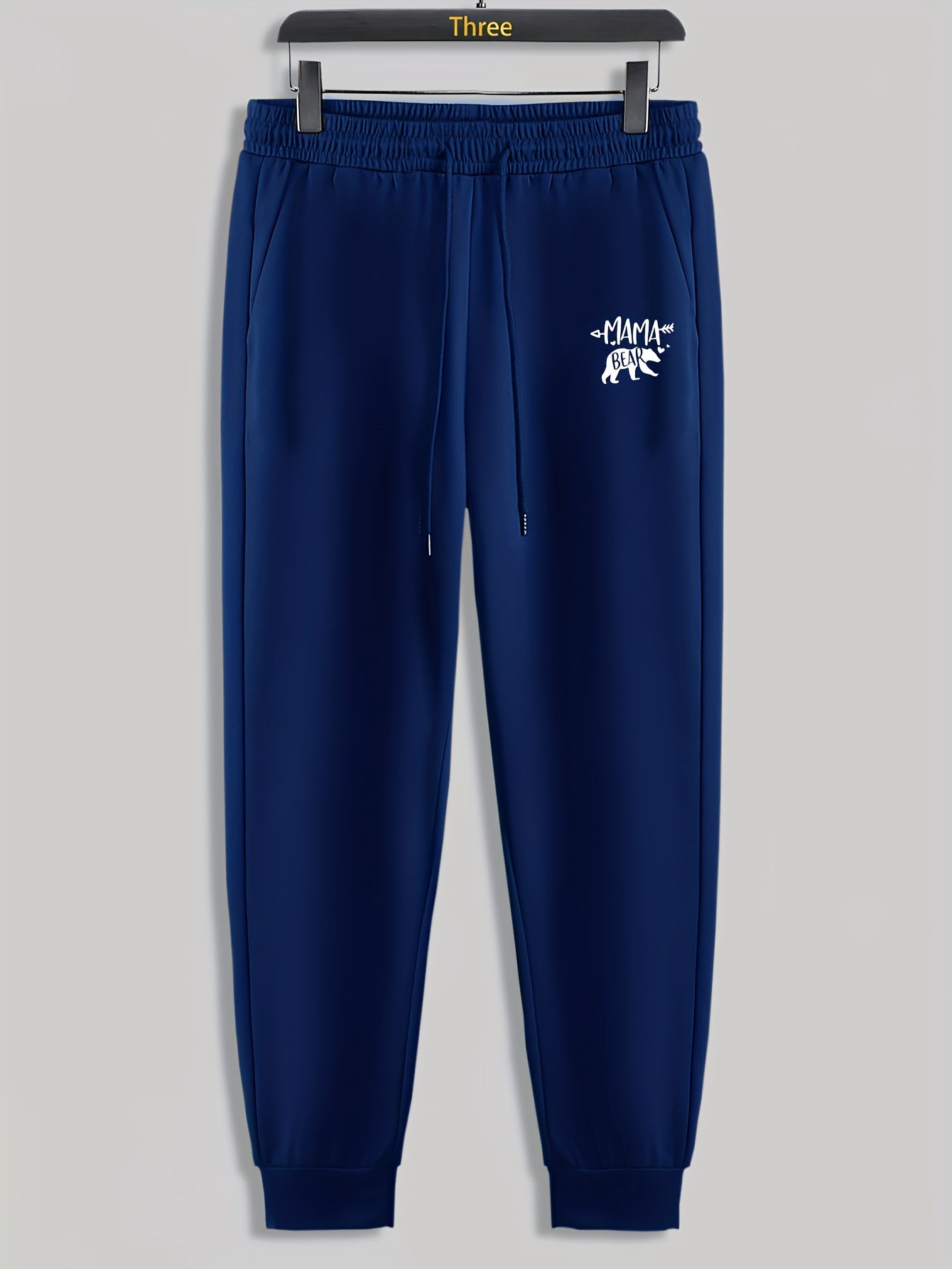 Bear Letter Mama Print Men's Pants Drawstring Sweatpants