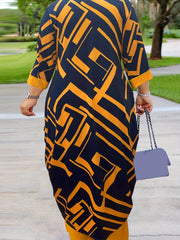  Geometric Print Long Sleeve Top & Pants Set
