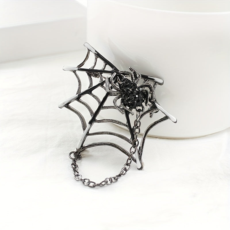 Spider Web Chain Brooch Pin