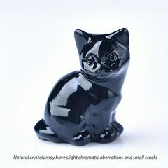 1pc Crystal Carved Cat Pocket Gift Healing Stone Moonsto