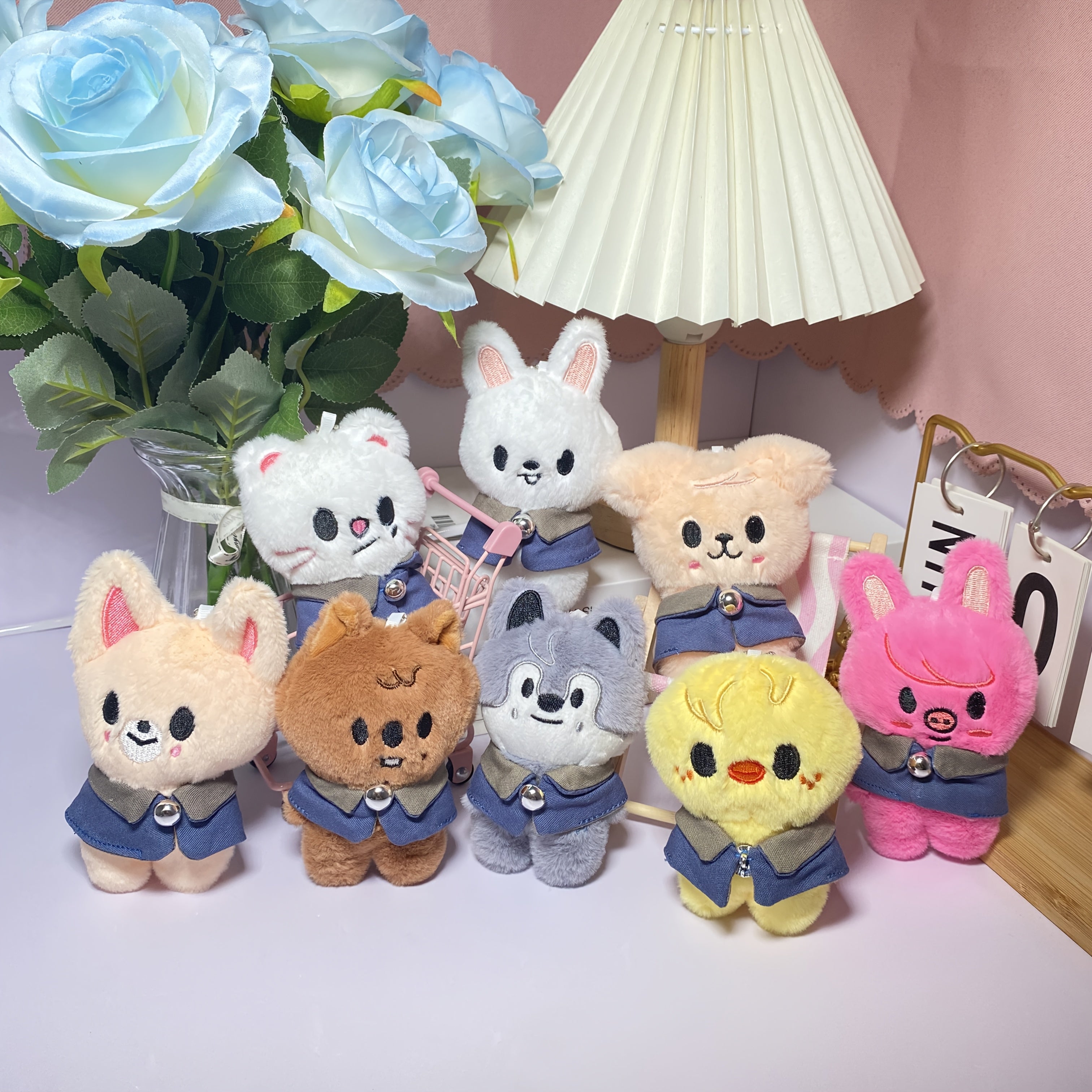 K POP Style Plush Animal Charms 8pcs