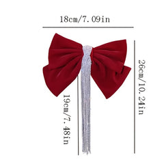Rhinestone Tassel Bow Hairpin Sparkling Hair Accessories