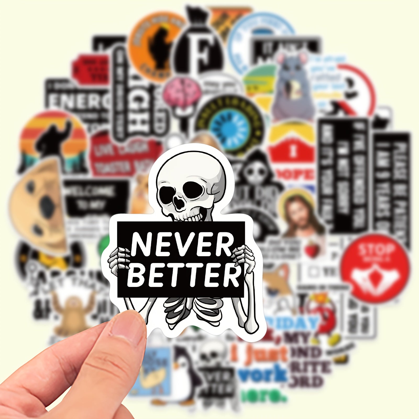 50 Pack Funny Graffiti Vinyl Stickers for Laptops Motorcycles Guitars