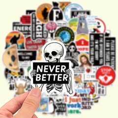 50 Pack Funny Graffiti Vinyl Stickers for Laptops Motorcycles Guitars