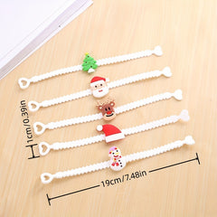 5pcs Christmas Party Wristbands Rings Hair Clips Silicone Bracelet