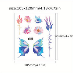 Butterfly & Dream Wing Glitter Tattoo Stickers for Eye Makeup Festivals Parties