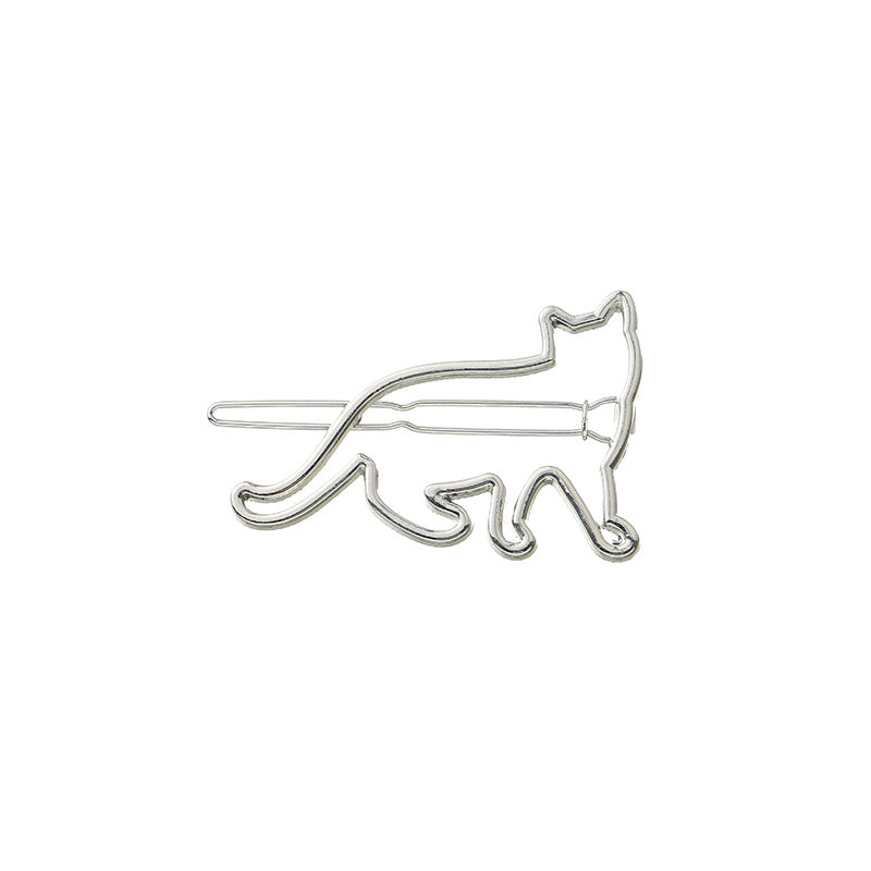 Kitten Cat Hair Clips Golden Silver Hair Barrette Jewelry Hairpins Accessories