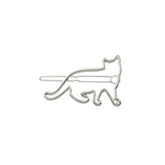 Kitten Cat Hair Clips Golden Silver Hair Barrette Jewelry Hairpins Accessories