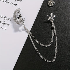 Moon Owl Brooch Alloy Artificial Diamond Clothing Accessories