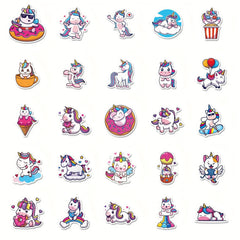 50pcs Unicorn Stickers Waterproof Vinyl Stickers Pack For Adults