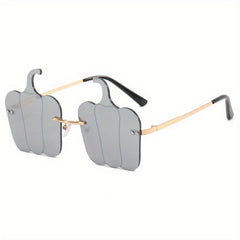 Irregular Rimless Women's Sunglasses Metal Y2K Eyewear