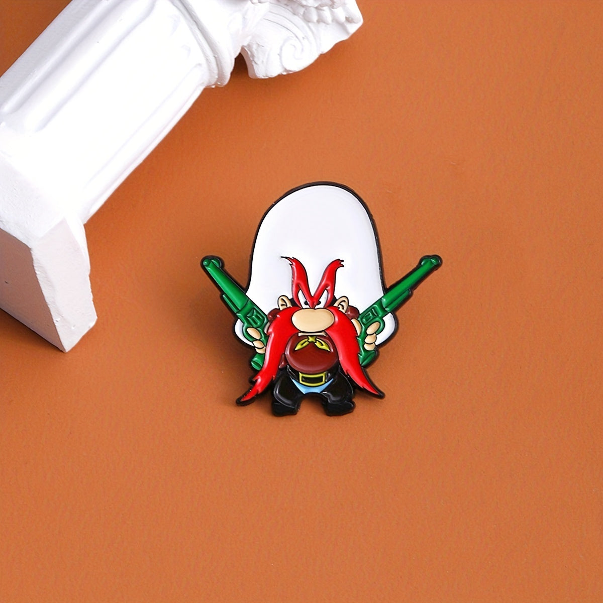 Red Long Beard Hunter Brooch Punk Lapel Pin Accessories