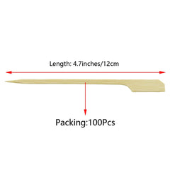 100 Bamboo Wooden Paddle Picks Skewers for Cocktail Fruit Sandwich