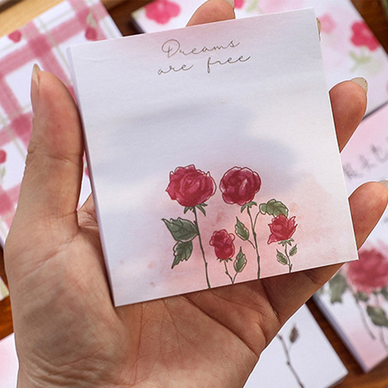 Rose Tulip Flower Printed Sticky Notes