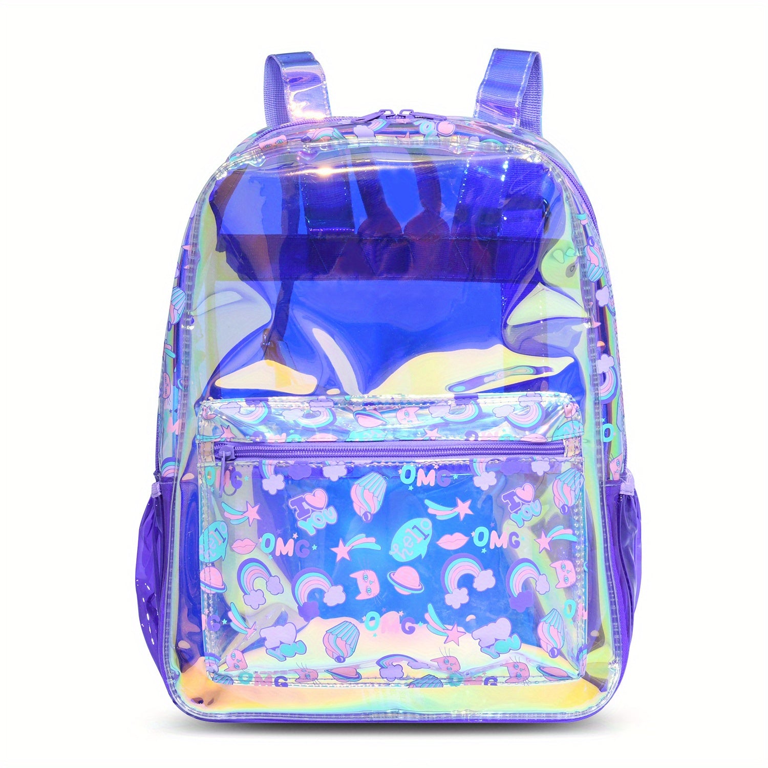 Colorful Transparent Daypack Beach Backpack Kids School