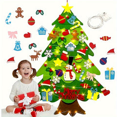 Felt Christmas Tree with LED String Lighting for Xmas Decor