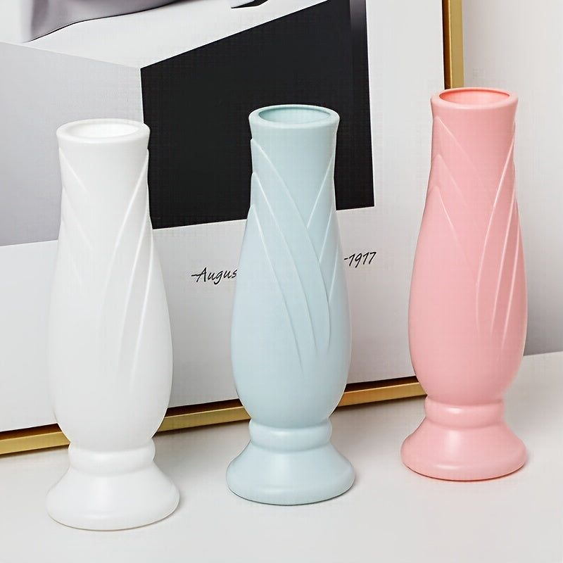 1pc Plastic Vase Creative Petal Shaped Vase Anti-drop Home Decoration