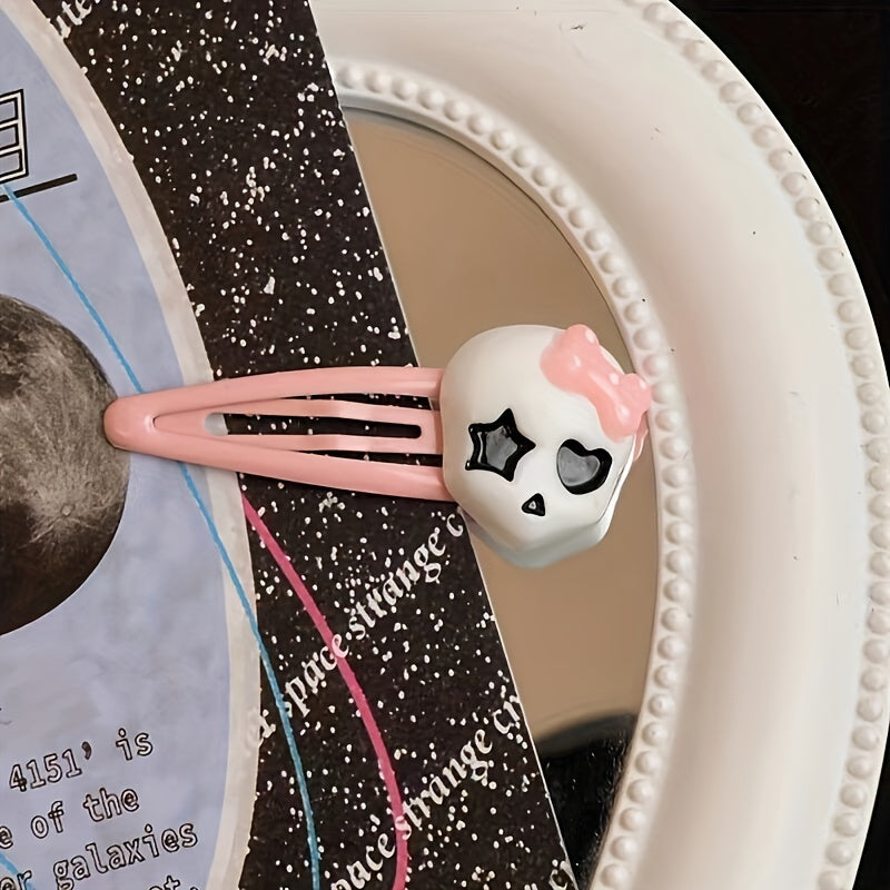Girl's Skull Hair Clip Barrette Halloween Accessory