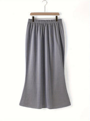  Women's Solid Bat Sleeve Top & Skirt Set