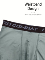 Men's 4pcs Solid Leggings Active Quick Dry Compression Pants
