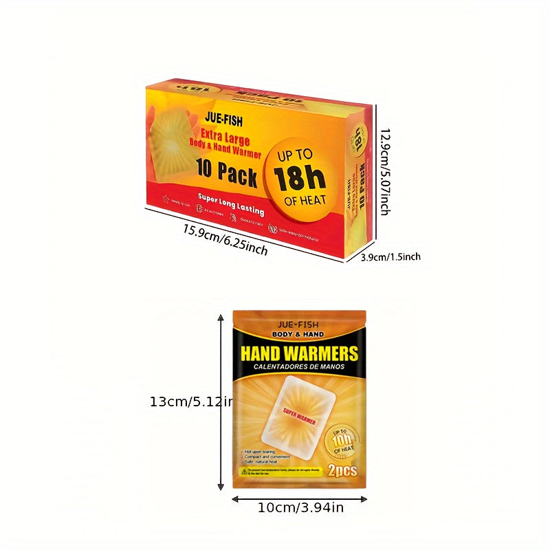 10pcs Disposable Hand Warmers Patches Safe Natural Odorless Long Lasting