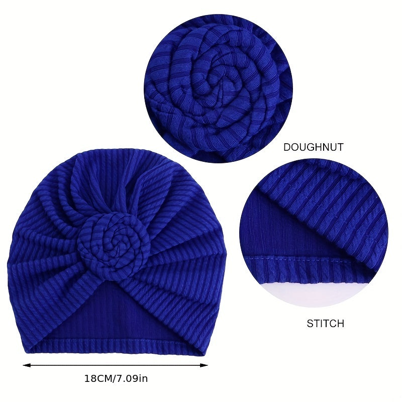 Front Twist Knot Turban Cap Embossed Pleated Head Wrap Hijab Elastic Bonnet