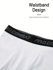 Men's 4pcs Solid Compression Leggings for Outdoor Running