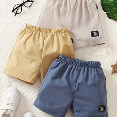 3pcs Letter Print Boys Comfortable Creative Shorts