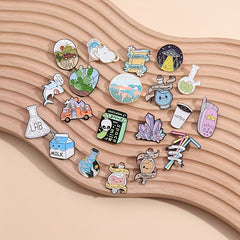 10pcs Creative Cartoon Animal Brooches for Men Clothes Bag Accessories Gift