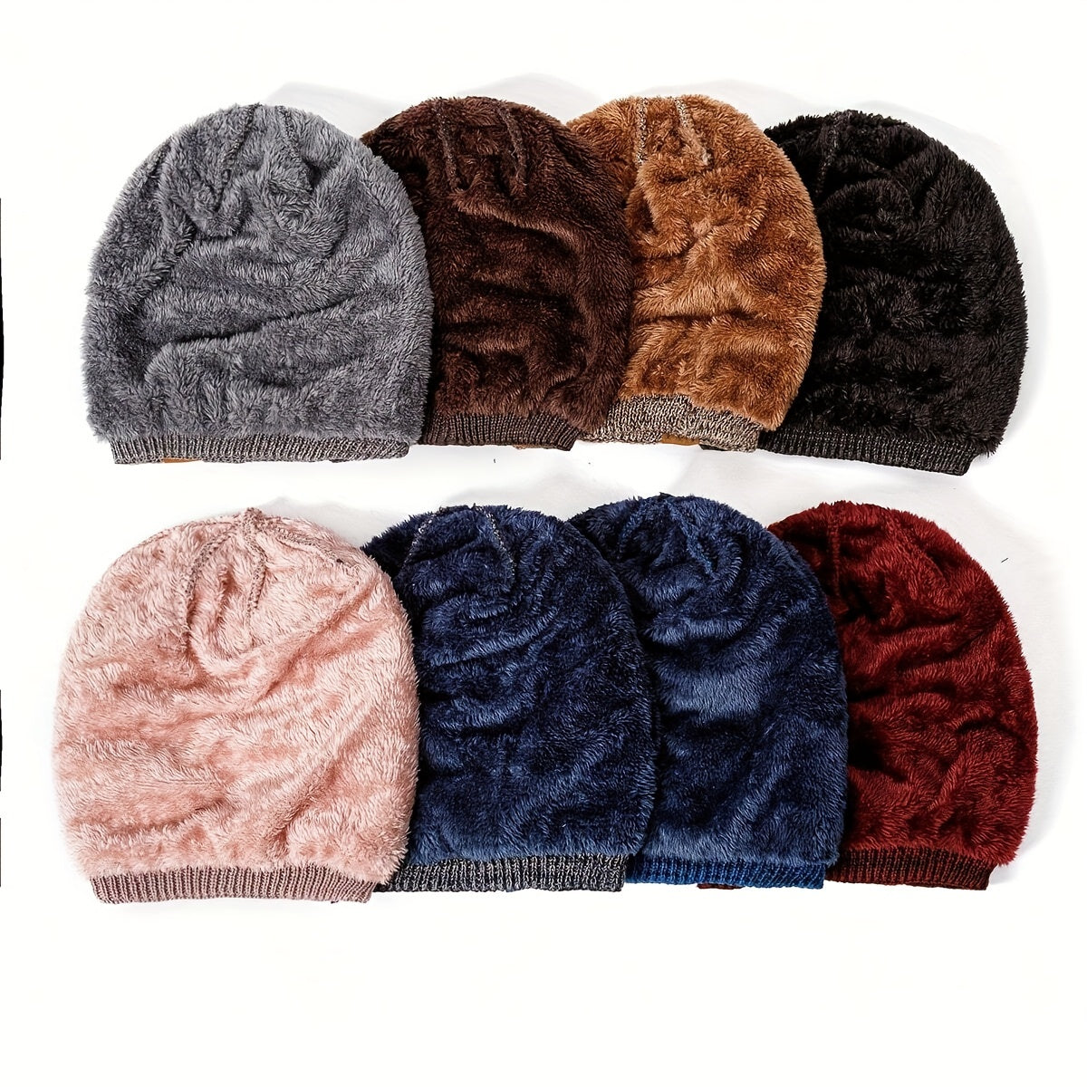 Men's Windproof Fleece Woolen Pullover Hat for Daily Use