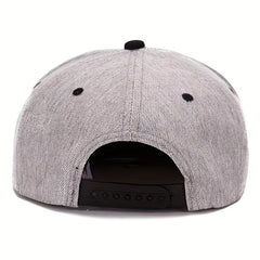 Men's Flat Brim Baseball Cap With Letter Embroidery